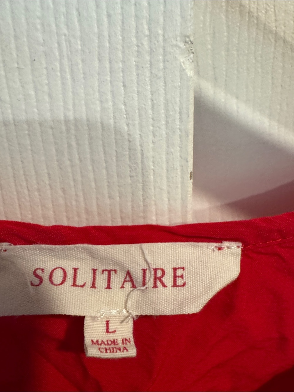 Solitaire Red Embroidered Button-Front Blouse - Picture 2 of 4